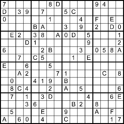 monster sudoku 16x16